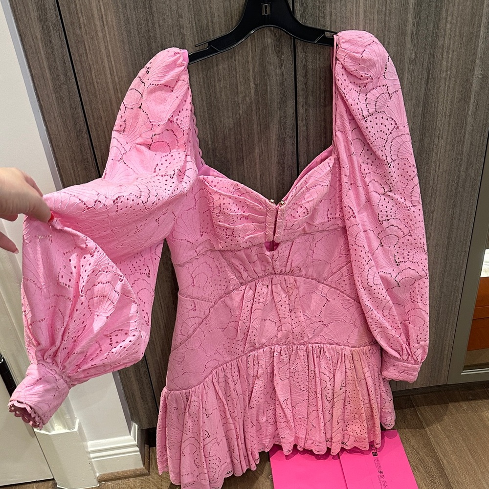 Acler Pink Lace Midi Dress